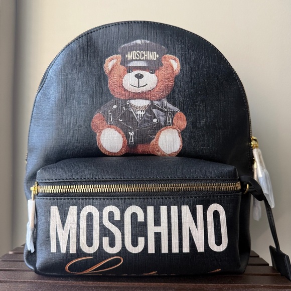 New Moschino Teddy Bear Backpack black medium - Picture 1 of 10